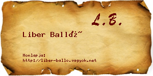 Liber Balló névjegykártya